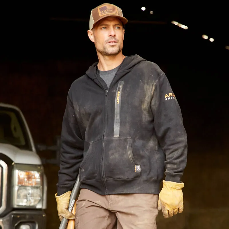 Ariat Men's Rebar Workman Full Zip Hoodie - Black-1